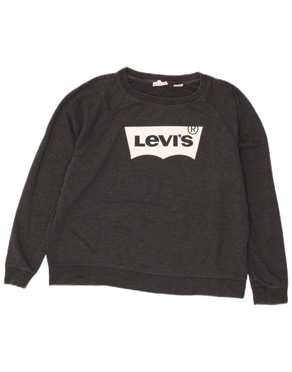 Damska bluza Levi's z grafiką, UK 18 XL, szara bawełna
