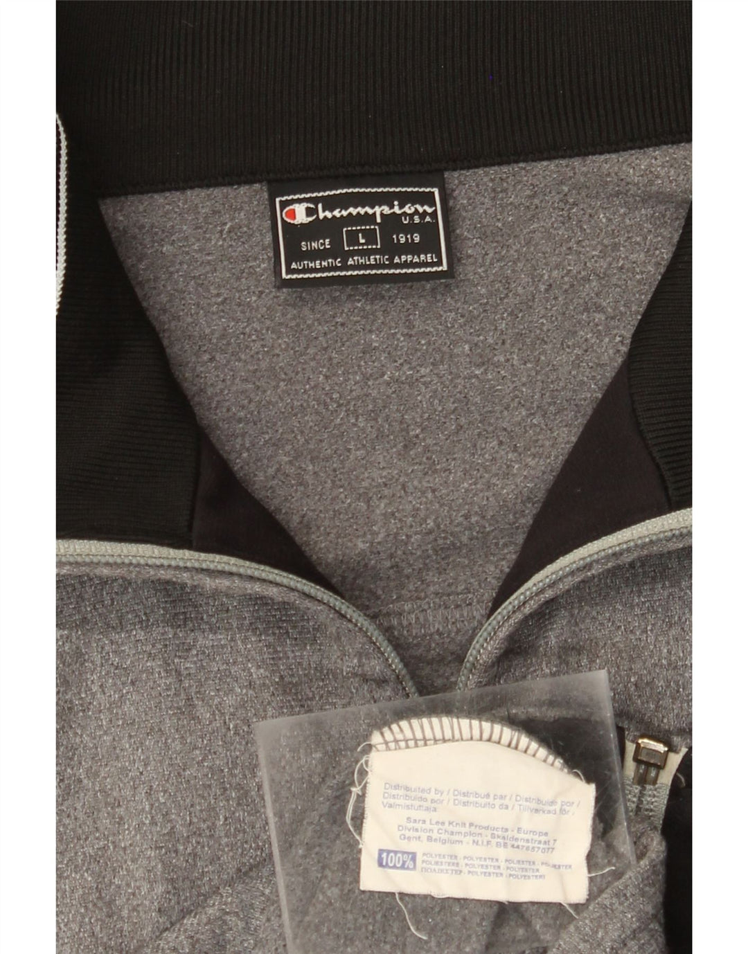 Męska kurtka dresowa CHAMPION o luźnym kroju, duży, szary poliester