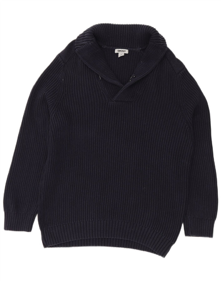 Sweter męski DKNY z szalowym dekoltem XL, granatowy