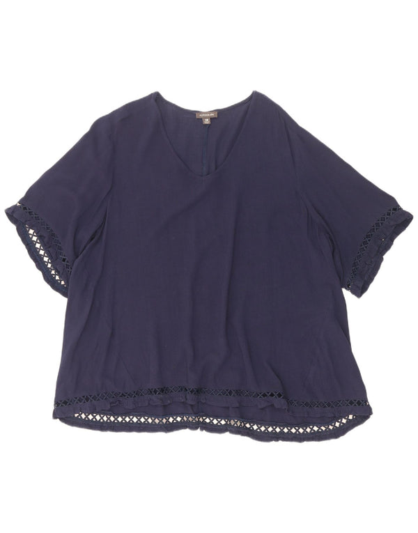 Marks & Spencer Damska bluzka oversize z autografem, UK 18 XL, granatowa