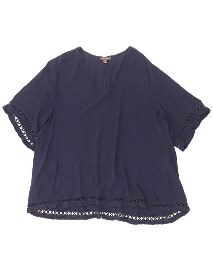 Marks & Spencer Damska bluzka oversize z autografem, UK 18 XL, granatowa
