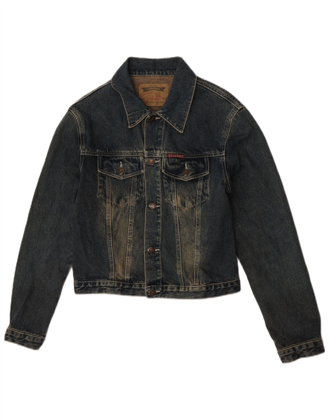 Damska kurtka dżinsowa vintage UK 14, średnia, granatowa, bawełniana