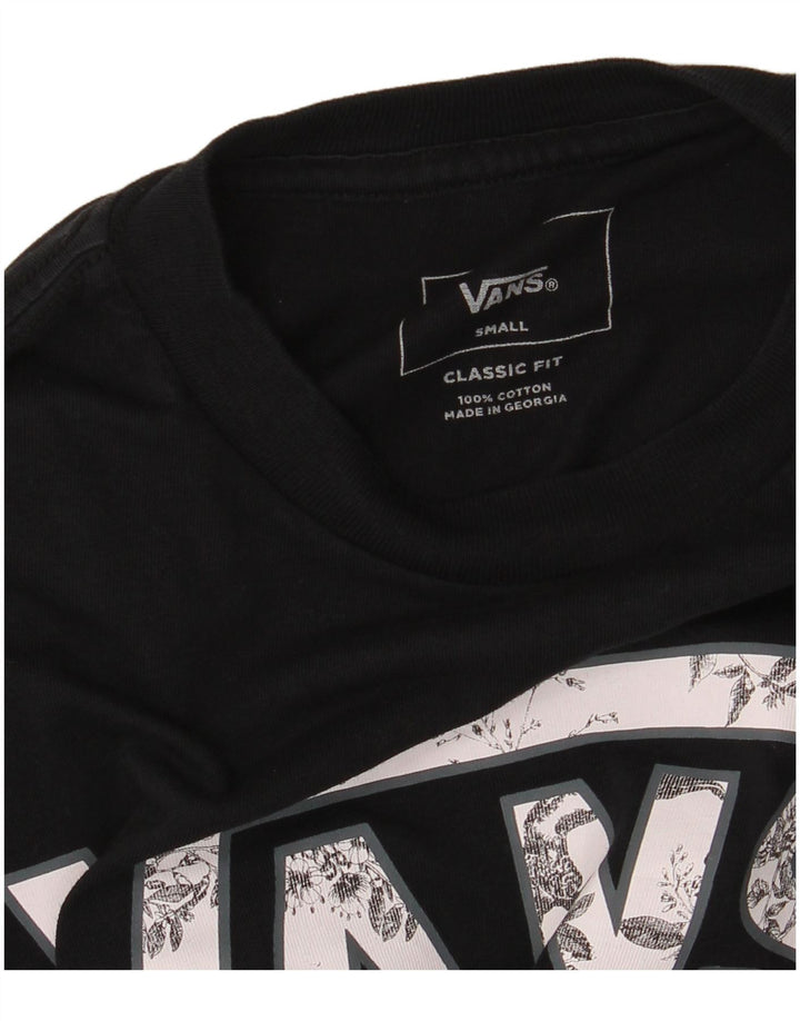 Męski top Vans o klasycznym kroju z grafiką, długim rękawem, mały, czarny, bawełniany