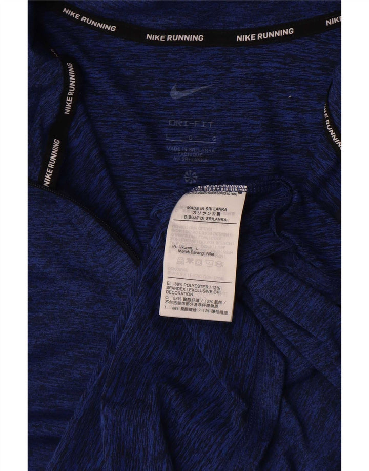 Męski dres Nike Dri Fit z zamkiem błyskawicznym na szyi, duży, niebieski nakrapiany