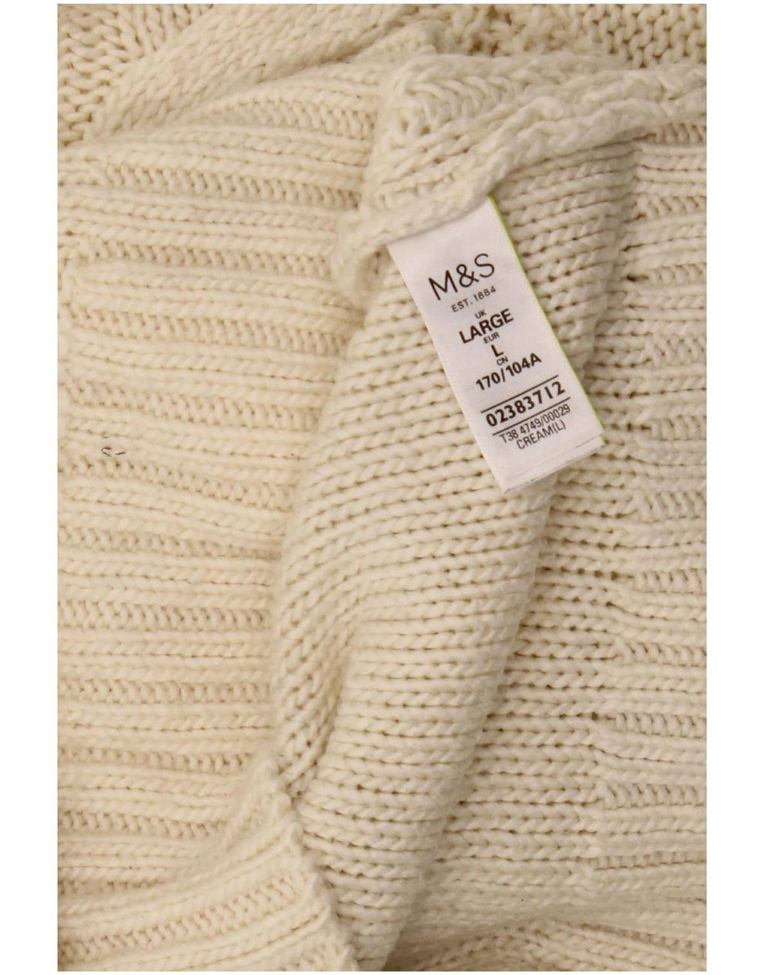Marks & Spencer Damski sweter z golfem UK 16, duży w kolorze złamanej bieli
