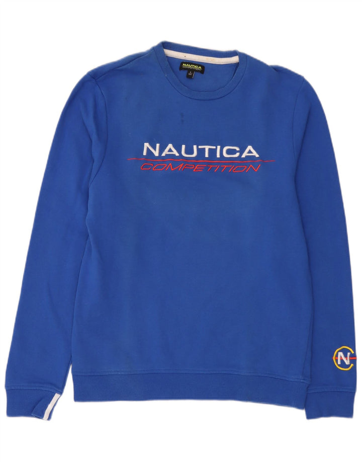 Męska bluza z grafiką Nautica, duża niebieska, bawełniana