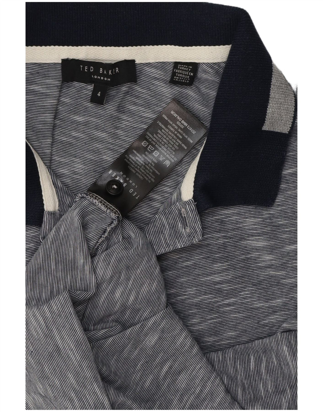 Męska koszulka polo Ted Baker, rozmiar 4, duża, granatowa, bawełniana w cętki