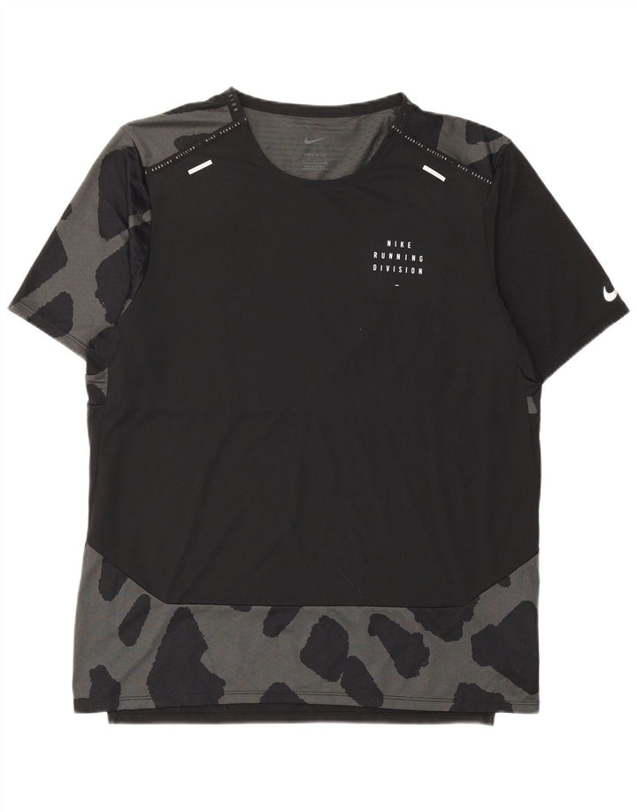 Męski T-shirt Nike Dri Fit, duży, czarny, kamuflażowy poliester