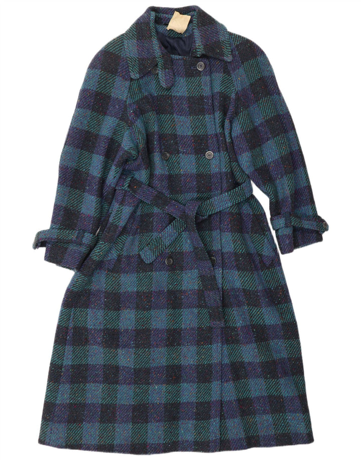 BLARNEY WOOLEN MILLS Damski płaszcz dwurzędowy UK 12 Średni niebieski klasyczny