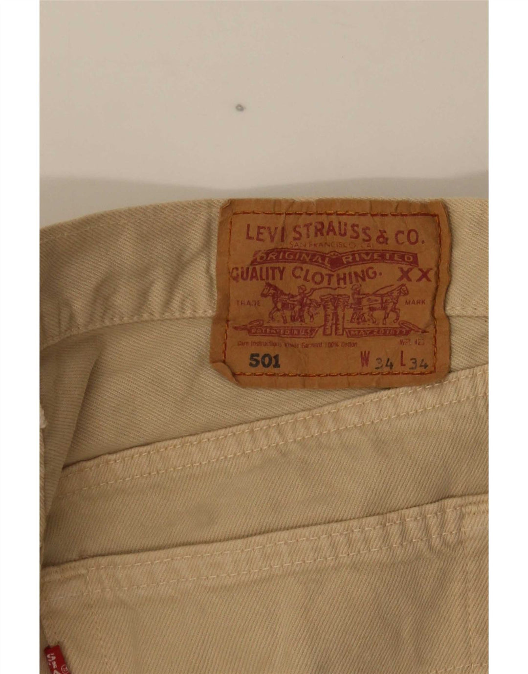 Męskie jeansy Levi's 501 Straight W34 L29 Beżowe