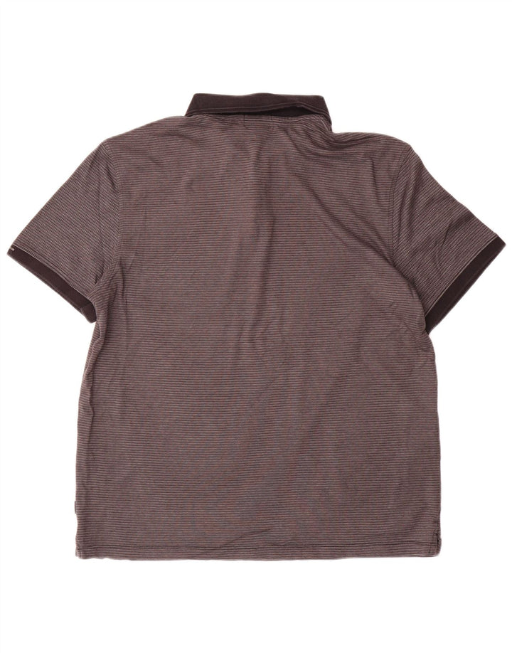 Męska koszulka polo CALVIN KLEIN, duża, szara, bawełniana w prążki