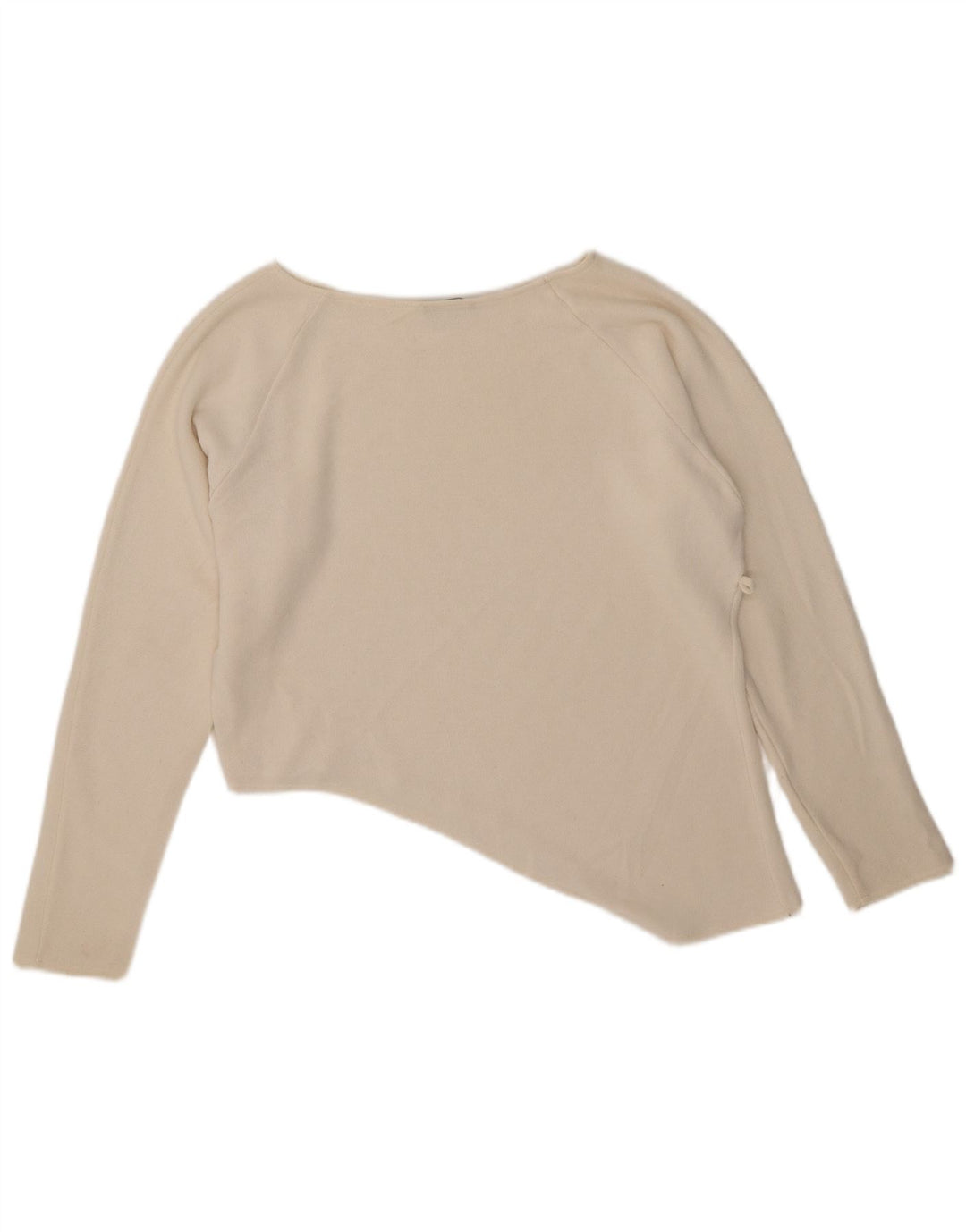 Damski oversize'owy asymetryczny top z długim rękawem Zara UK 10 Small Off White