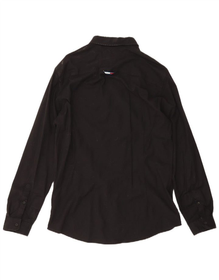 Męska koszula slim fit Tommy Hilfiger, duża, czarna, bawełniana