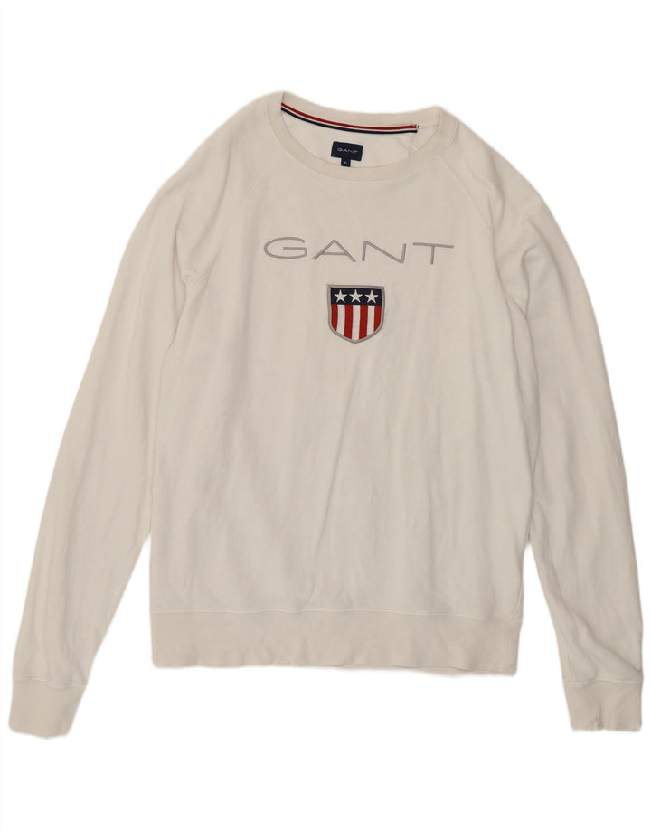Męska bluza z grafiką Gant XL, biała, bawełniana