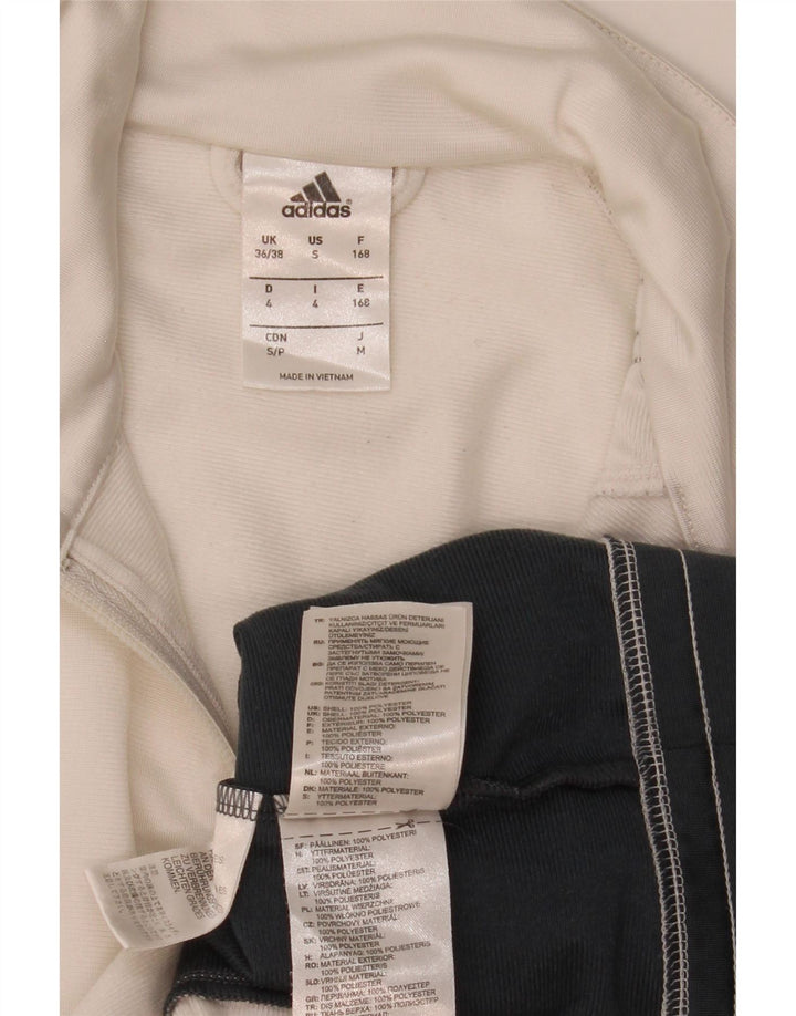 Adidas Męska kurtka dresowa UK 36/38 Mały biały poliester z blokami kolorów