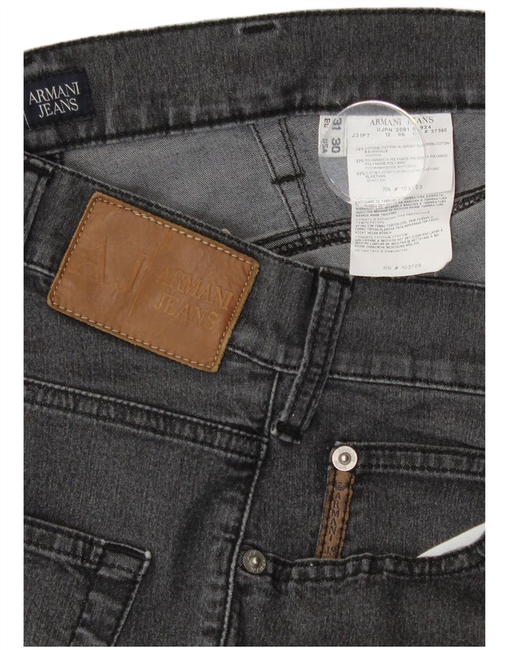 Damskie proste dżinsy Armani W31 L30 Szara bawełna