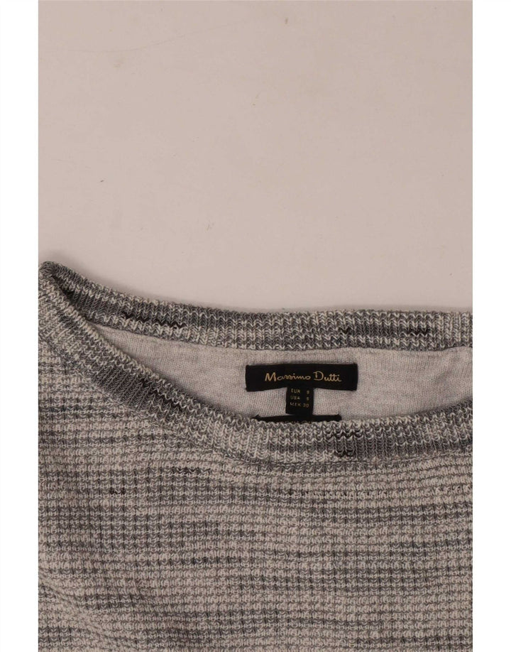 Damski top oversize Massimo Dutti z rękawem 3/4 UK 10, mały, szary nakrapiany