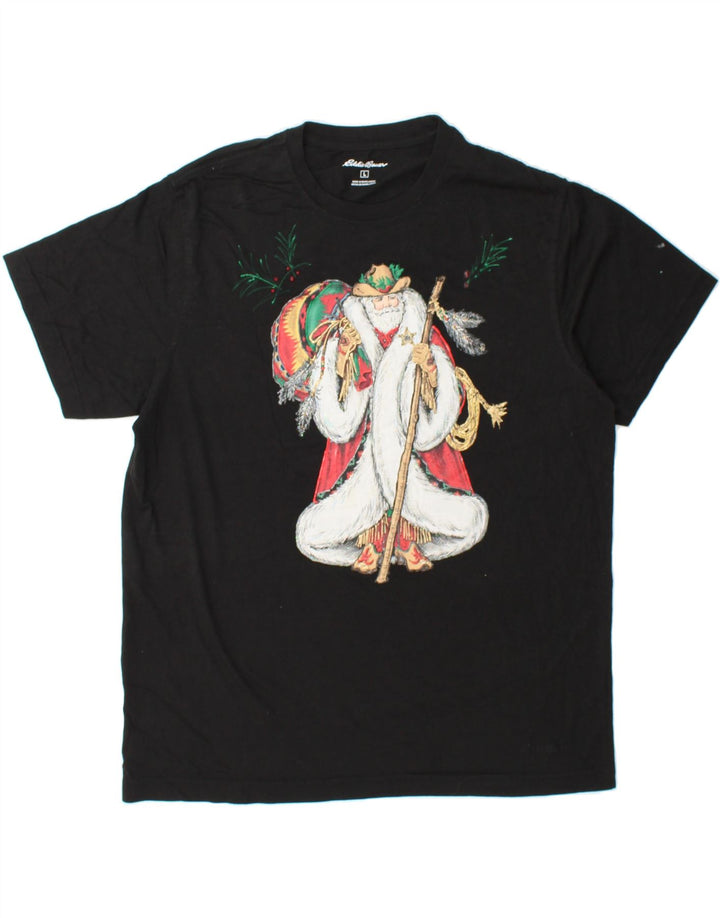 EDDIE BAUER Mens Graphic T-Shirt Top Large Black Cotton Vintage Eddie Bauer and Second-Hand Eddie Bauer from Messina Hembry 