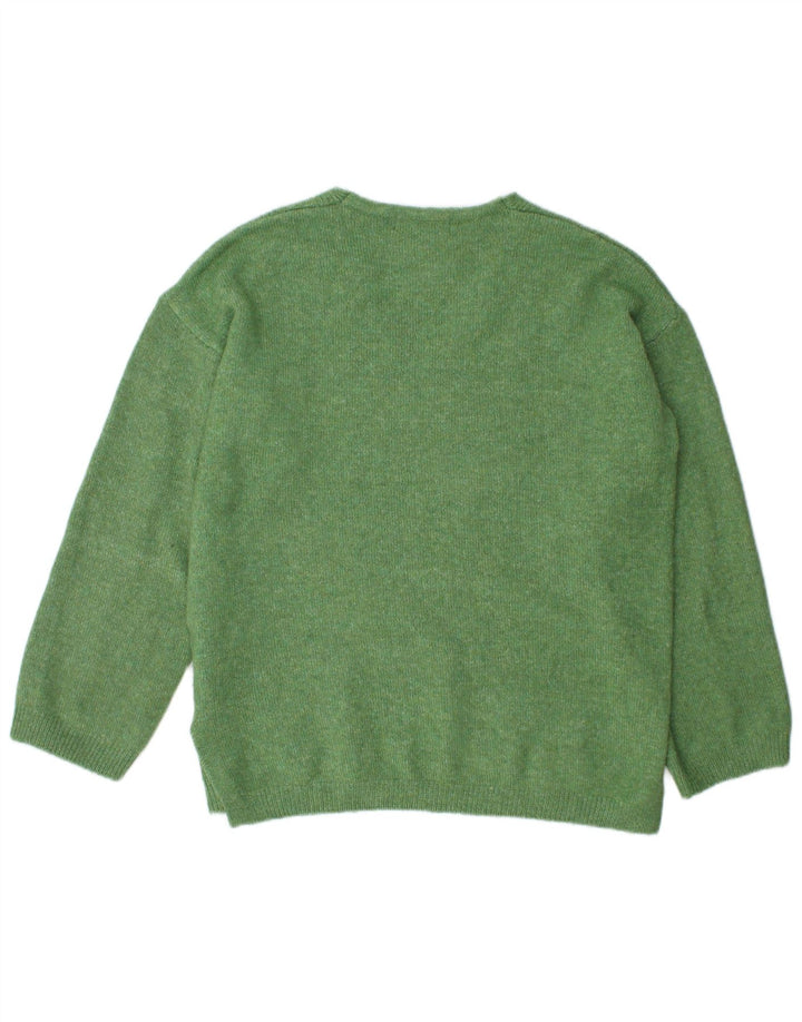 Marks & Spencer Damski sweter oversize z dekoltem w kształcie litery V, UK 14, średni zielony