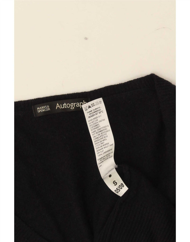 Damski sweter Marks & Spencer z dekoltem w kształcie litery V, UK 12, średni granatowy