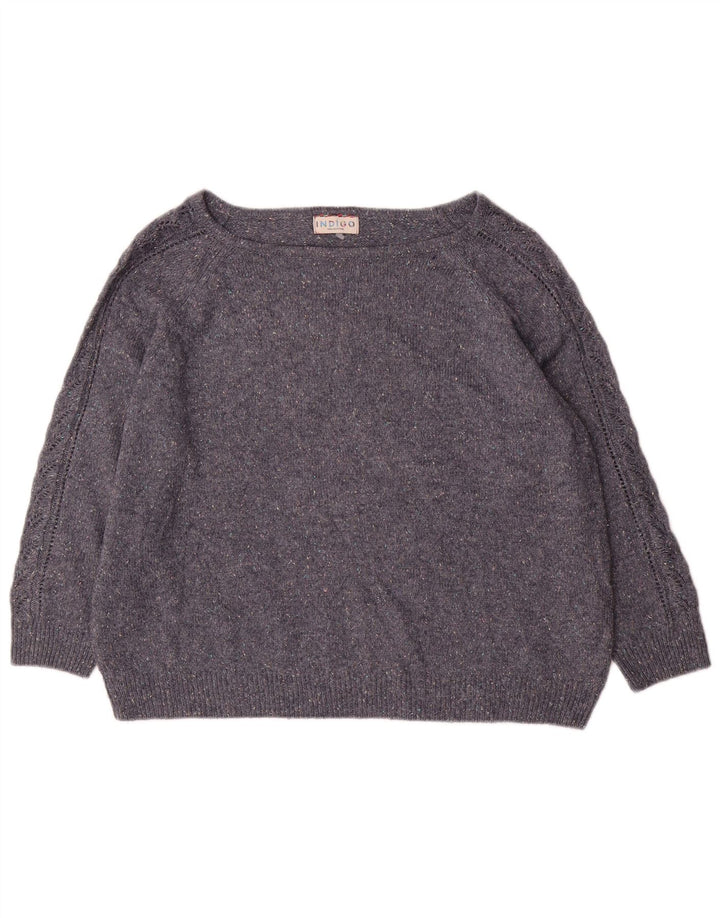 Marks & Spencer Damski sweter z dekoltem w łódkę, UK 14, duży, granatowy