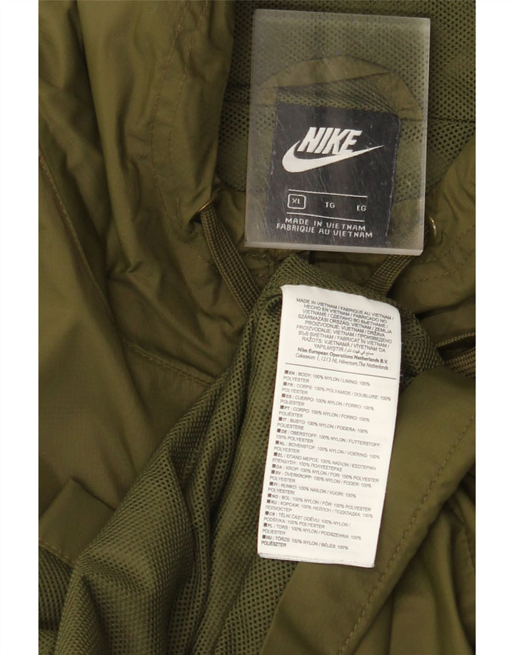 Męska kurtka przeciwdeszczowa NIKE z kapturem UK 42 XL, nylon khaki
