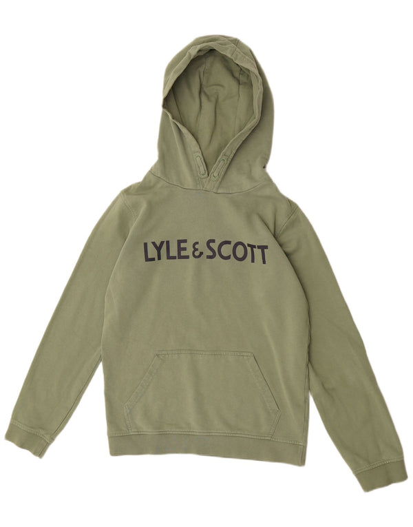 Chłopięcy sweter z kapturem i grafiką Lyle & Scott o regularnym kroju, 14-15 lat, zielony