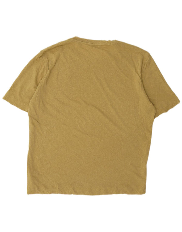 T-shirt damski Massimo Dutti Top UK 20 2XL Żółty lniany