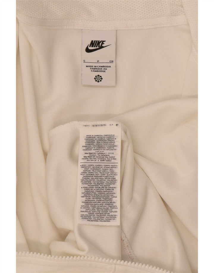 Męski sweter z kapturem i zamkiem błyskawicznym Nike, mały, biały, poliestrowy blok kolorów
