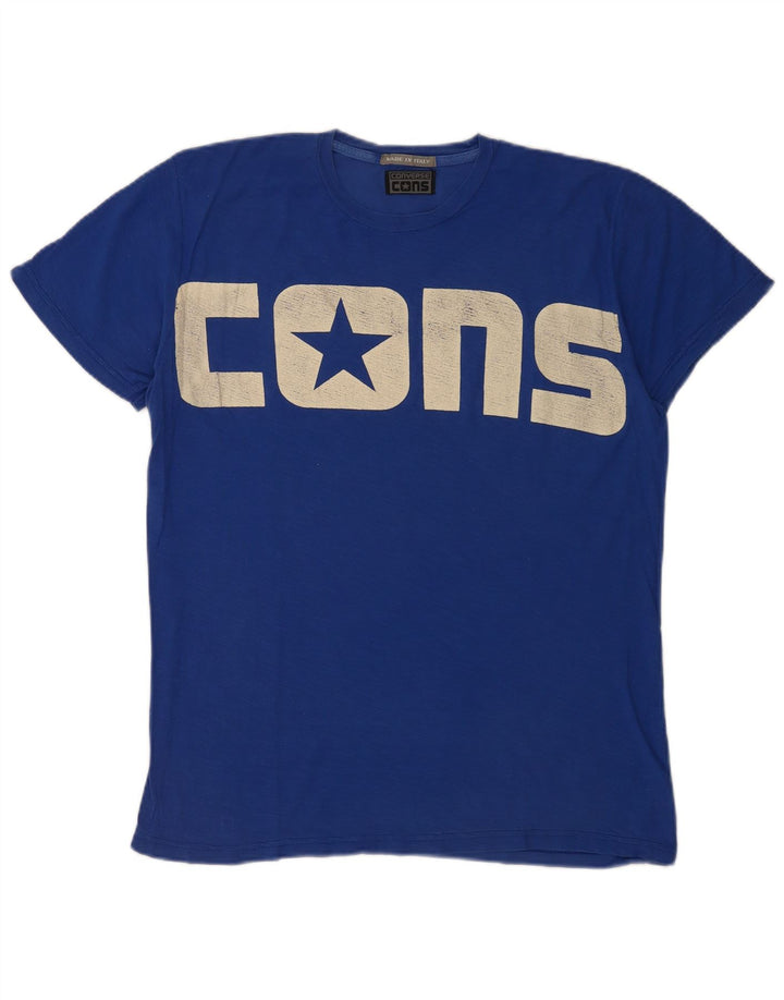 Converse Męski T-shirt z grafiką, duży, niebieski