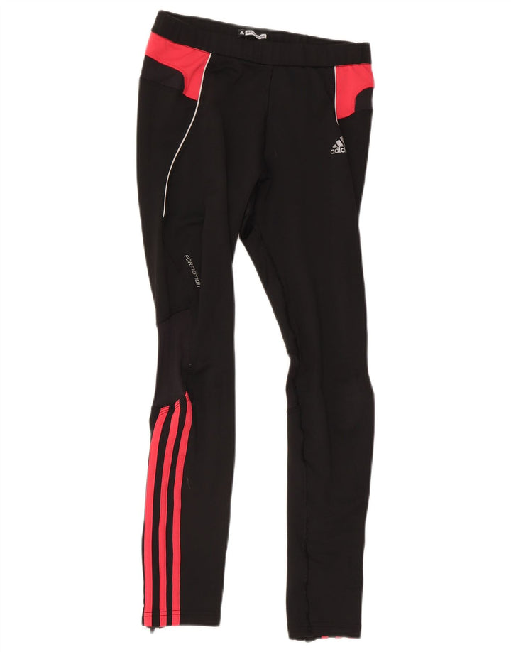 Legginsy damskie Adidas UK 12, średni czarny poliester z blokami kolorów