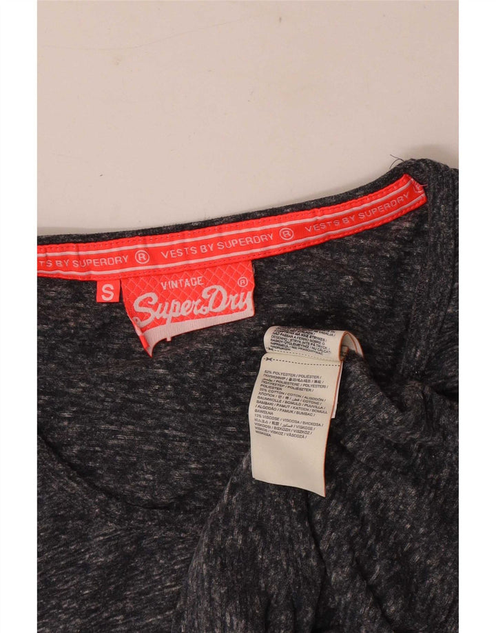 Damska kamizelka z grafiką Superdry Top UK 10, mała, szara, nakrapiana poliester