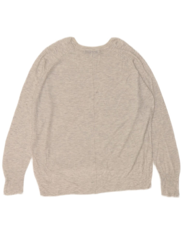 Zara Womens Boat Neck Jumper Sweater UK 14 Medium Grey