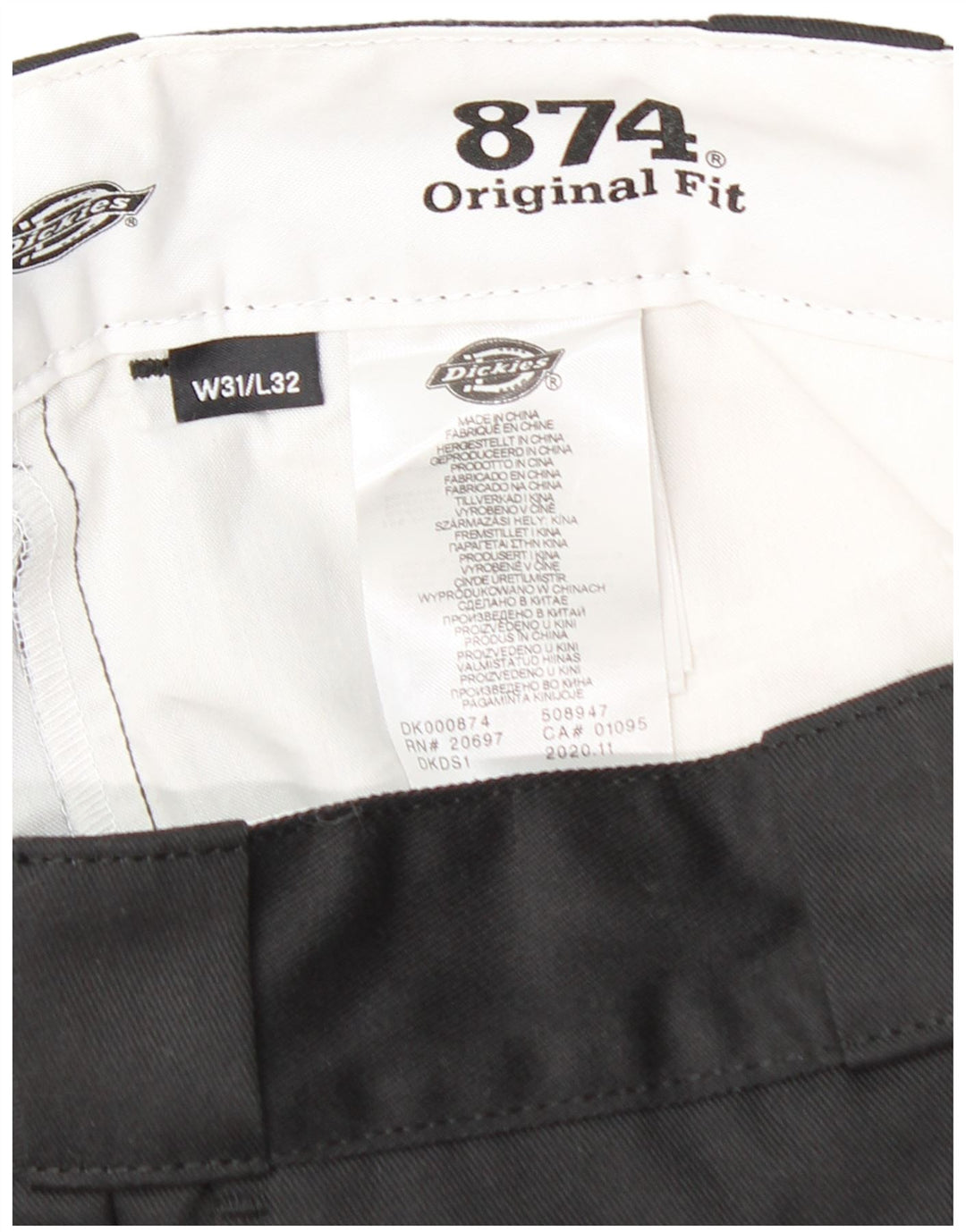 Męskie spodnie typu chino DICKIES 874 o oryginalnym kroju W31 L32, czarna bawełna