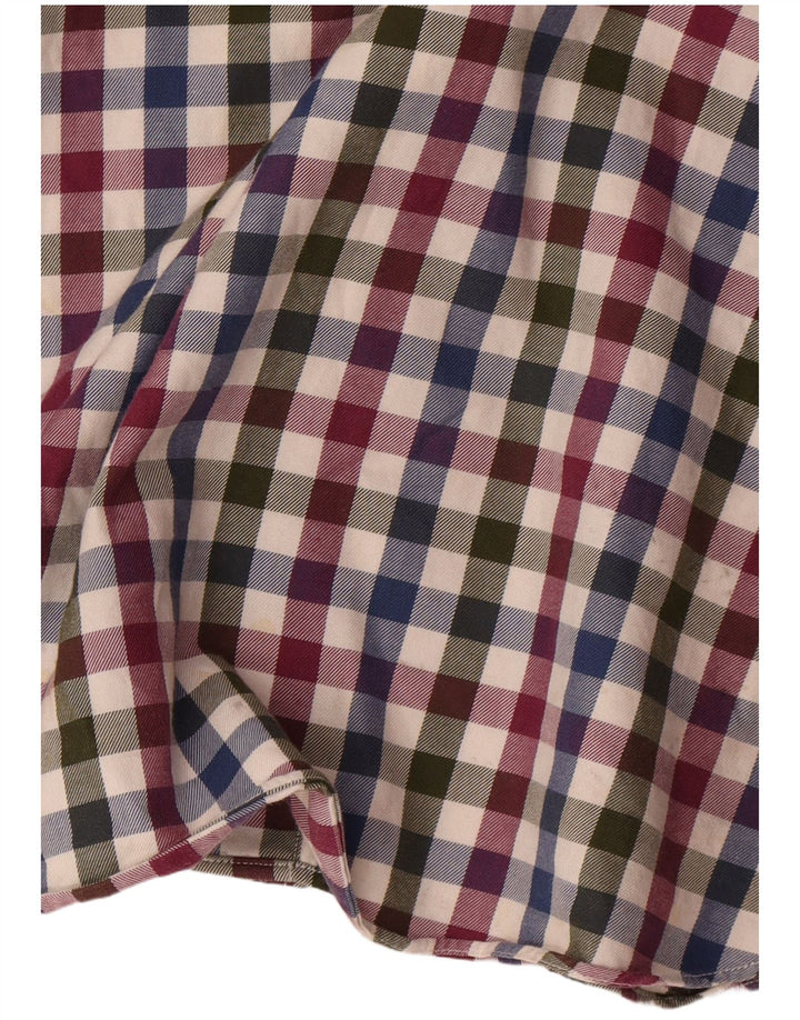 MASSIMO DUTTI Męska koszula flanelowa, średnia wielokolorowa bawełniana kratka