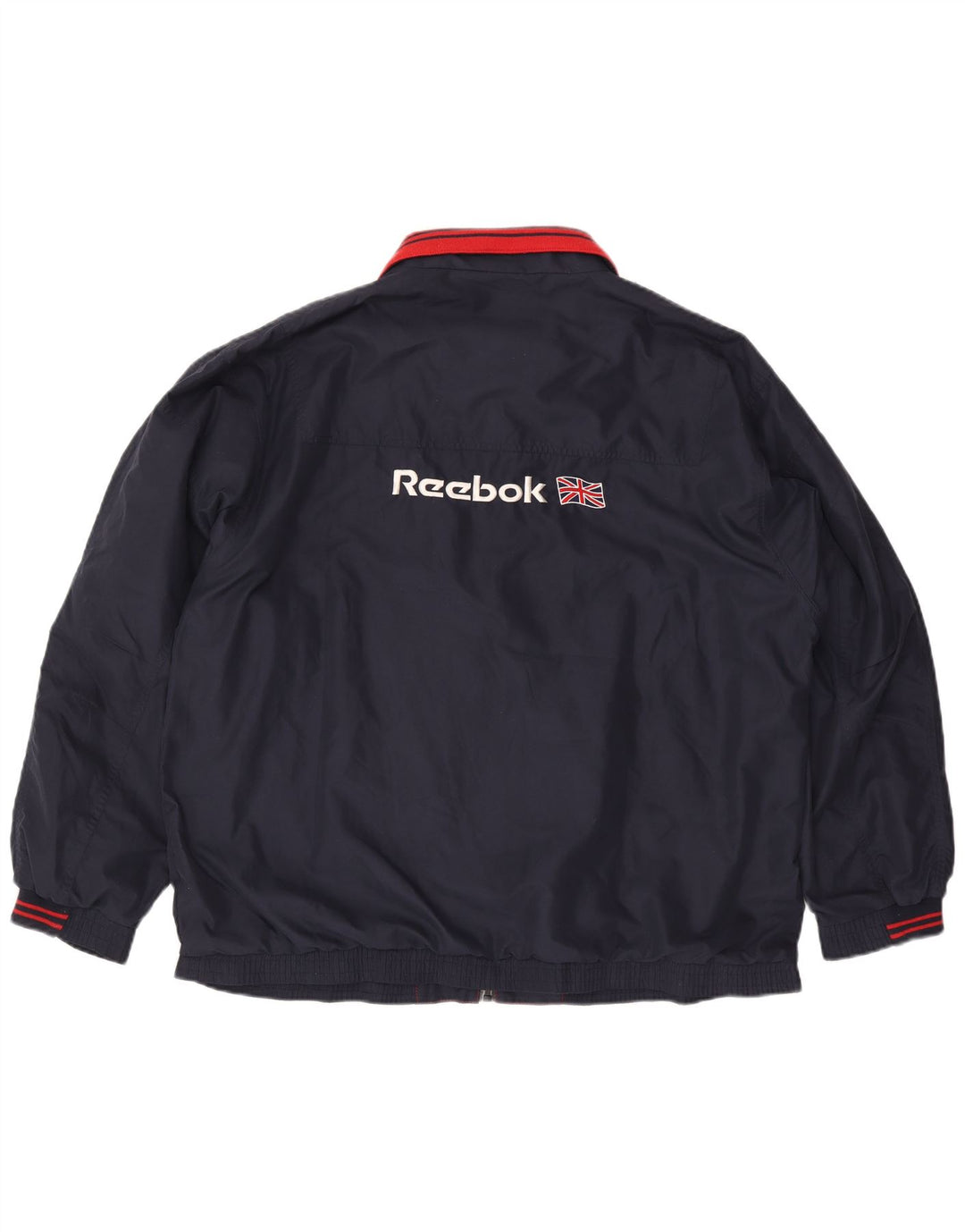 Męska kurtka dresowa Reebok z grafiką XL, granatowa, poliester