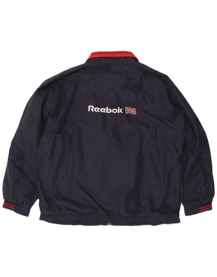 Męska kurtka dresowa Reebok z grafiką XL, granatowa, poliester