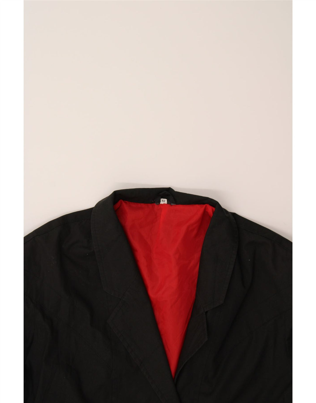 VINTAGE Womens Double Breasted Blazer Jacket EU 42 Large Black Polyester Vintage Vintage and Second-Hand Vintage from Messina Hembry 