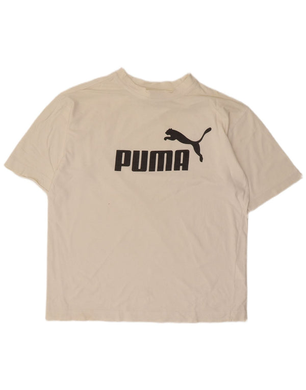 Męska koszulka z grafiką Puma, mała, biała, bawełniana