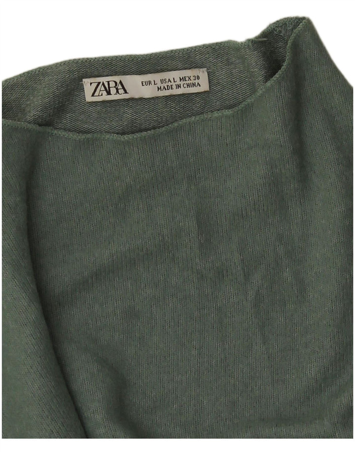 Sweter damski Zara z golfem UK 16, duży zielony