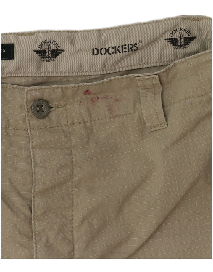 Damskie spodenki cargo Dockers Khaki W36 w dużą kratkę khaki