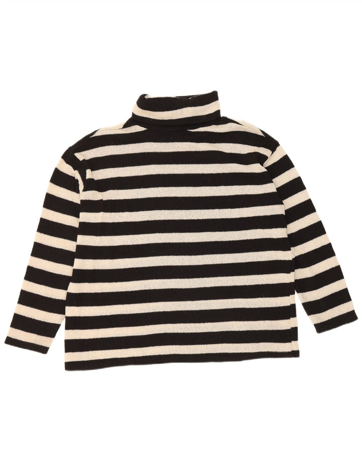 Damski sweter oversize z golfem Zara UK 10 w małe czarne paski