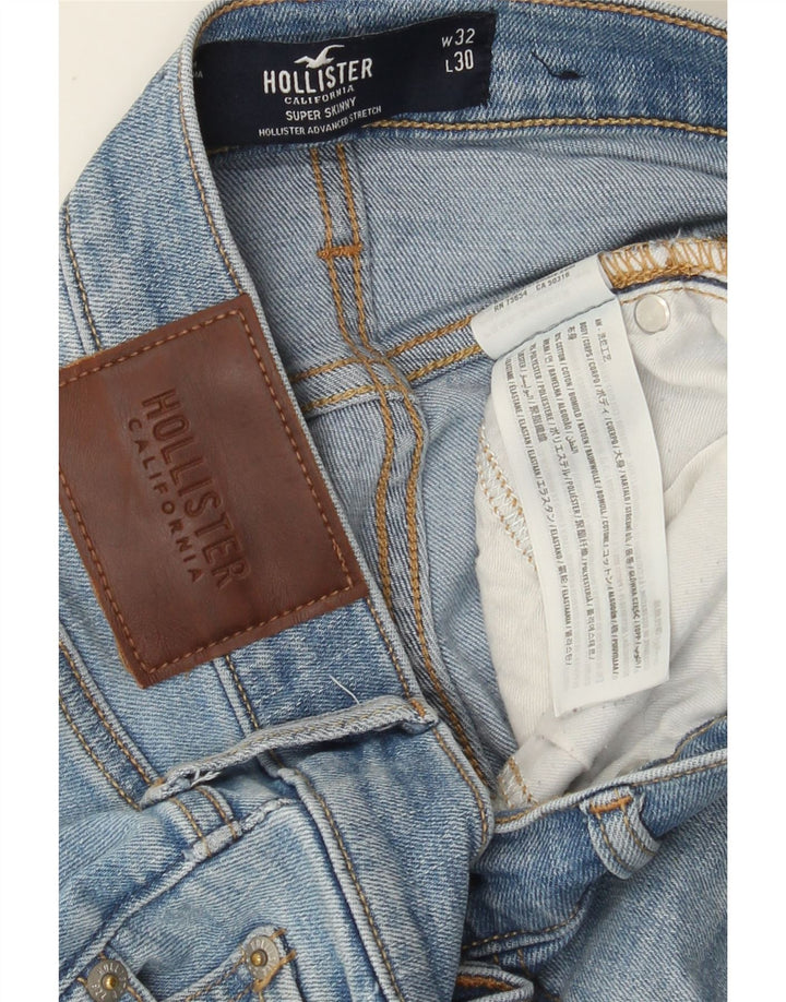 HOLLISTER Mens Super Skinny Jeans W32 L30 Blue Cotton