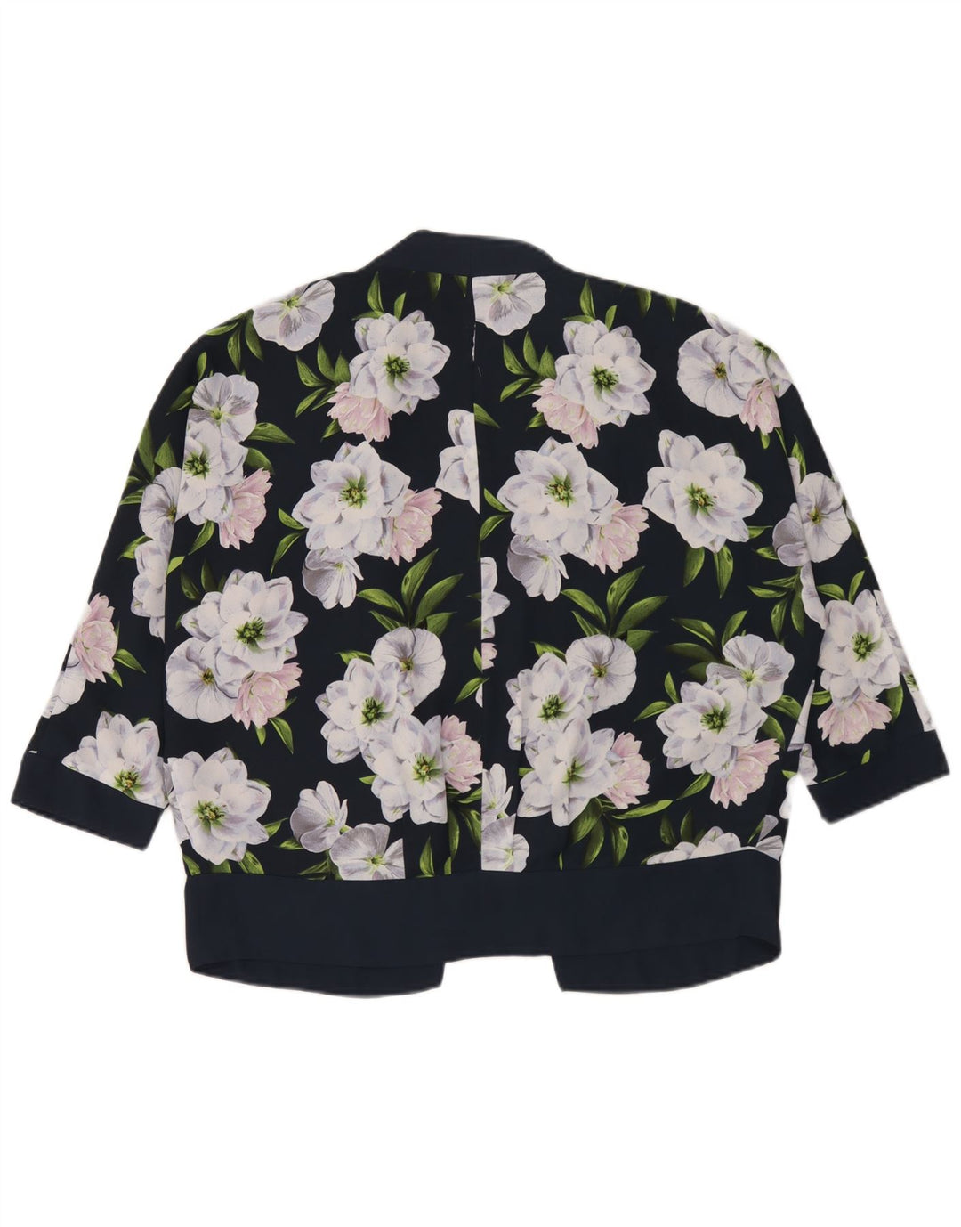 Damski kardigan oversize Oasis UK 12, średni granatowy w kwiaty