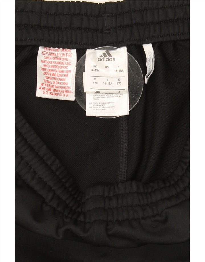 ADIDAS Boys Climalite Tracksuit Trousers 14-15 Years  Black Polyester Vintage Adidas and Second-Hand Adidas from Messina Hembry 