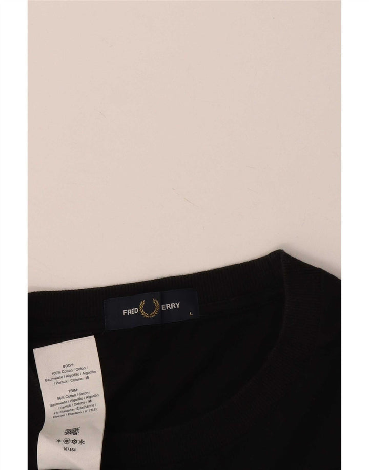 T-shirt męski Fred Perry, duży, czarny, bawełniany