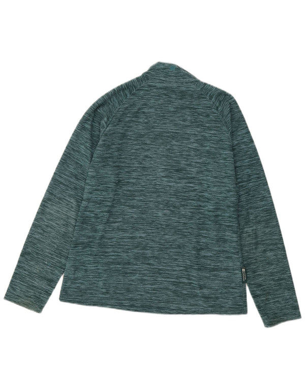 Damski sweter polarowy Mountain Warehouse z zamkiem błyskawicznym UK 12, średni, zielony, nakrapiany
