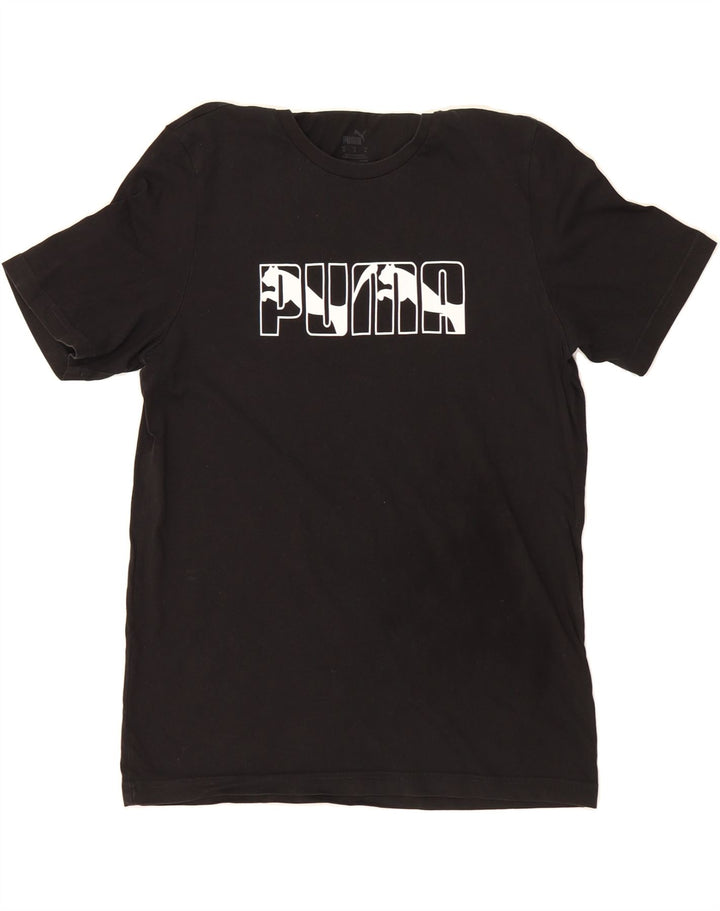 PUMA Mens Graphic T-Shirt Top Medium Black Vintage Puma and Second-Hand Puma from Messina Hembry 
