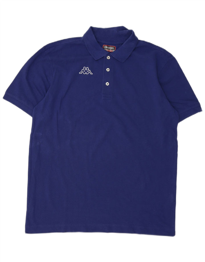 Męska koszulka polo Kappa z grafiką XL, niebieska, bawełniana