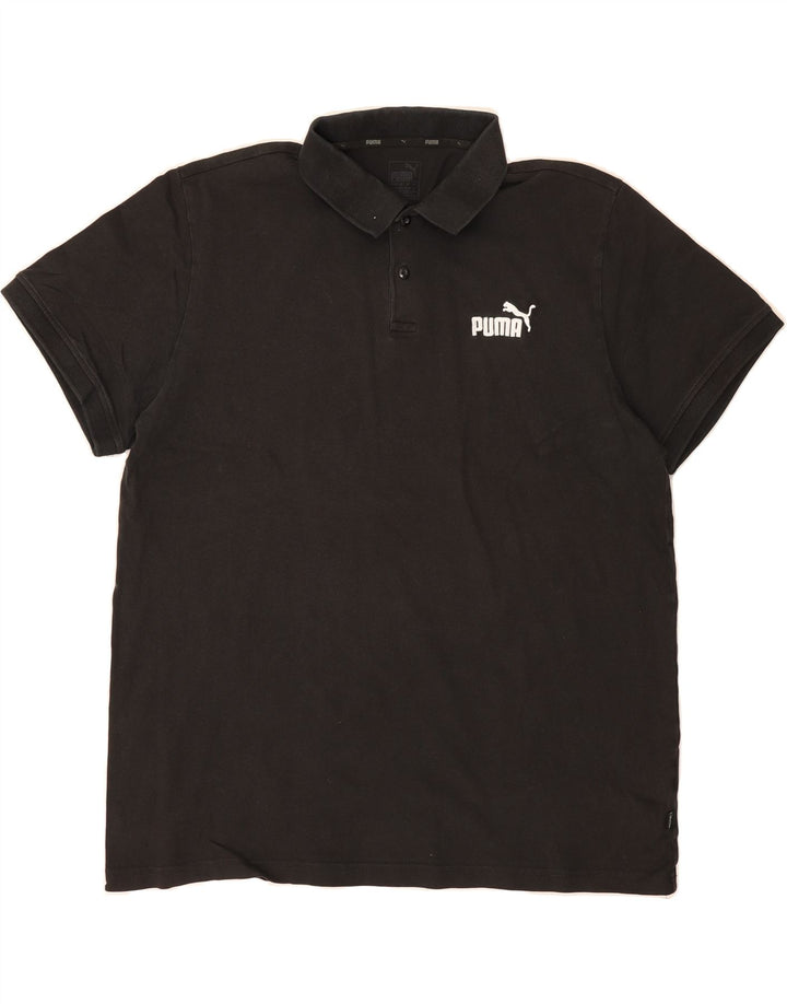 PUMA Mens Polo Shirt XL Black Cotton Vintage Puma and Second-Hand Puma from Messina Hembry 